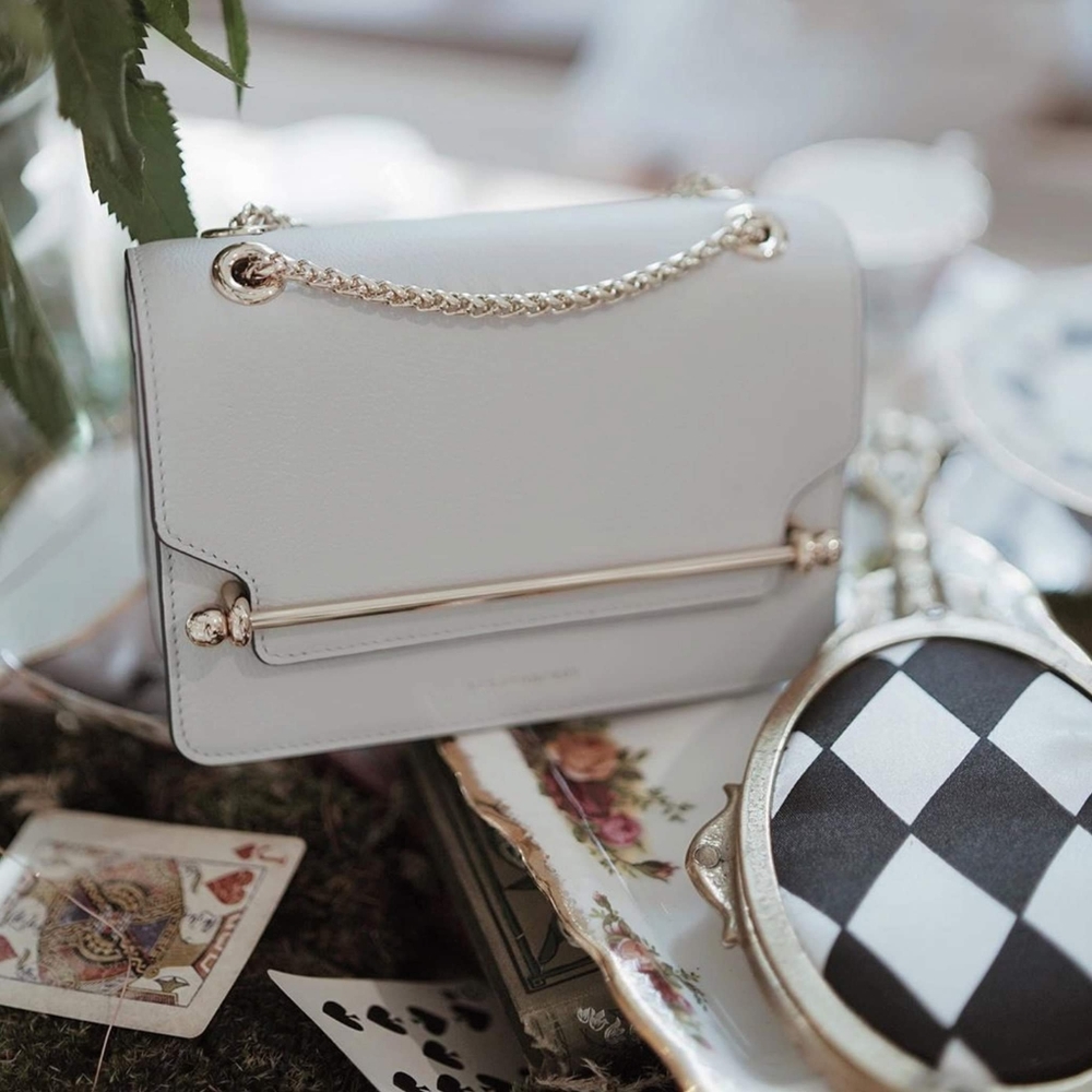 New With Tag - Strathberry East/West Mini in Pearl Grey with Silver Hardware